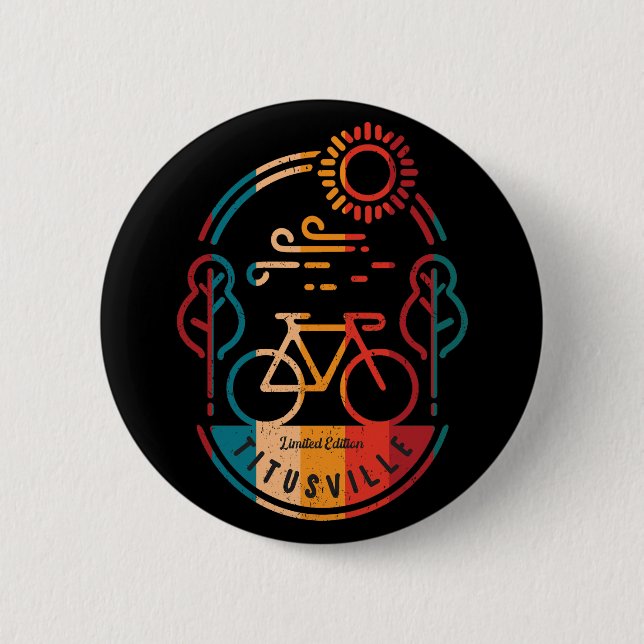 Retro Titusville Radweg Button (Vorderseite)