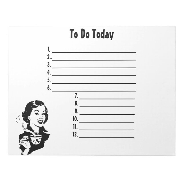 Retro To Do List Notepad Notizblock (Vorderseite)