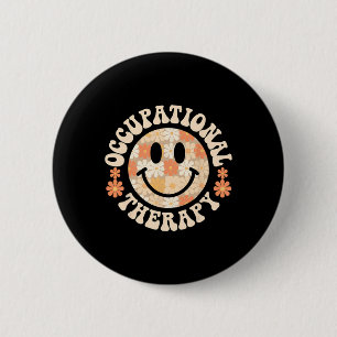 Retro to t floral Occupational Therapy Squad Thera Button