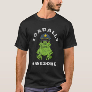 Retro Toad Frog Pun Toadally Phantastisch Polizeib T-Shirt