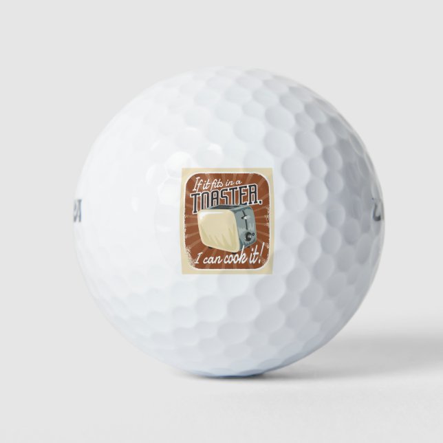 Retro Toaster Cooking Spaß Golfball (Vorderseite)