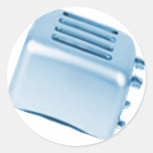 Retro-Toaster-Design im Vintage-Stil - Blau Runder Aufkleber