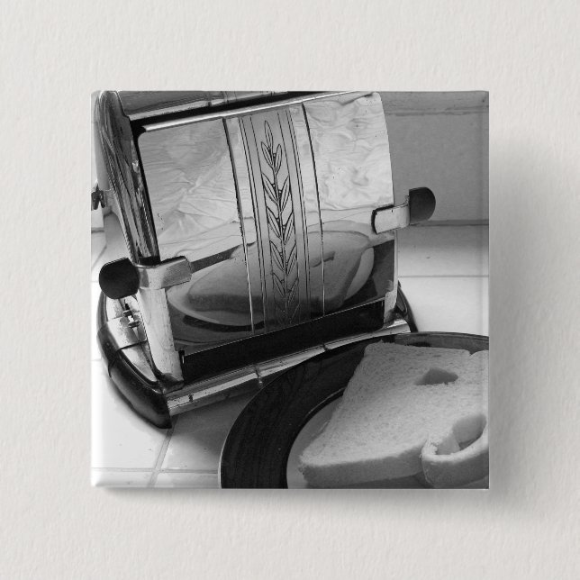Retro-Toaster-Küchenkunst Pinback Button (Vorderseite)
