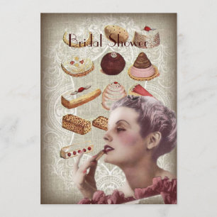 Retro-Torte Vintage-Paris-Junggesellinnenabschied Einladung