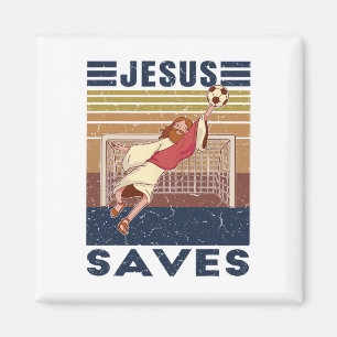 Retro Torwart Jesus rettet Fußballtor Magnet