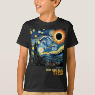 Retro Total Solar Eclipse 2024 Texas für Männer Fr T-Shirt