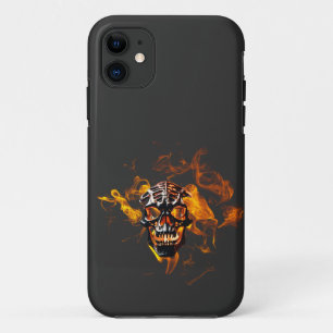 Retro Toter Brennender Skelettschädel im Feuer Case-Mate iPhone Hülle