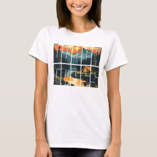 Retro Touch Gras Outdoor Typografie Frauen T-Shirt