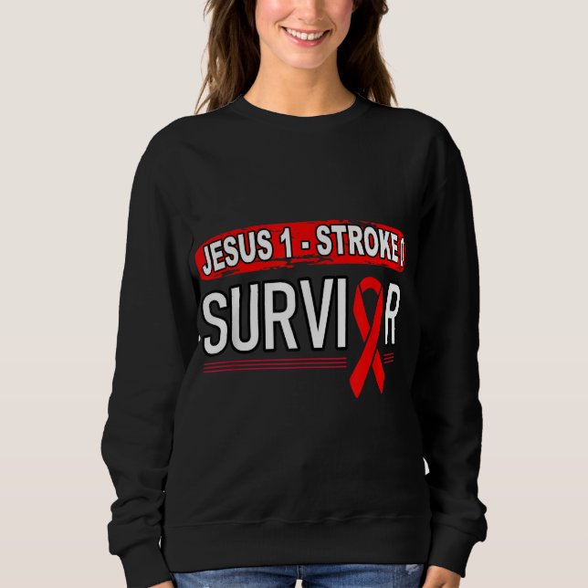 Retro Tougher als a Stroke Stroke Überlebende Jesu Sweatshirt (Vorderseite)