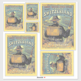 Retro Tourist Guide to Switzerland Illustration Aufkleber