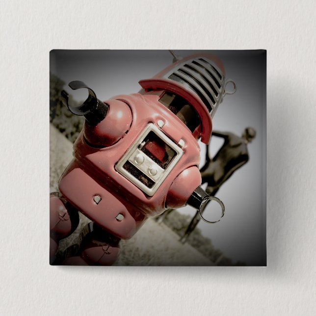 Retro Toy Robby Robot 04 Schaltfläche Button (Vorderseite)