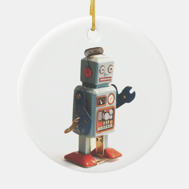Retro Toy Robot Keramik Ornament (Hinten)