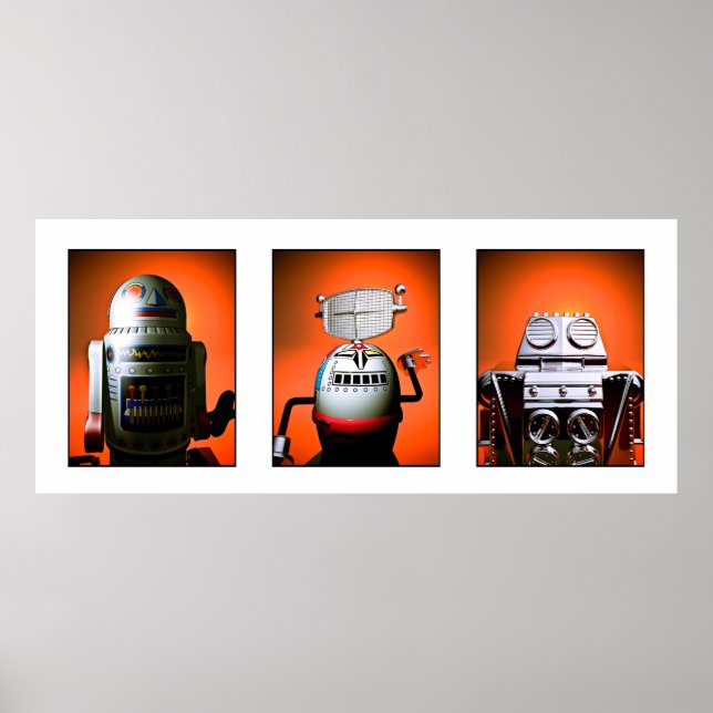 Retro Toy Robot Lineup 01 Poster (Vorne)