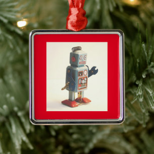 Retro Toy Robot Ornament Aus Metall