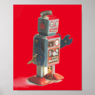 Retro Toy Robot Poster