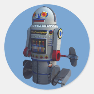 Retro Toy Roboter Nummer 7 Aufkleber