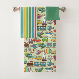 Retro Toys & Stripes Set Handtuch