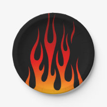 Retro Traditionelles Frisierte Auto Flames Custom