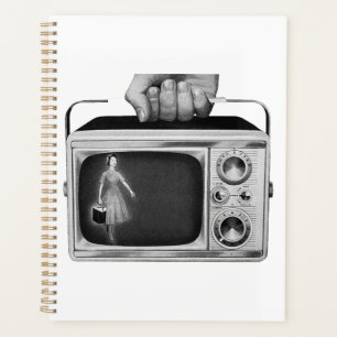 Retro tragbare TV aus den 1950er Jahren Mid-Centur Planer