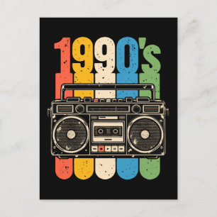 Retro-tragbares Stereo-Kassettenrekorder aus den 1 Postkarte