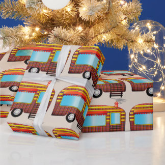 RETRO Trailer Weihnachtswrapping Paper Geschenkpapier