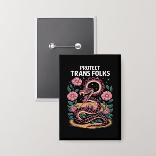 Retro Trans Pride Trans Right Protect Trans Folks  Button