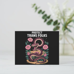 Retro Trans Pride Trans Right Protect Trans Folks  Postkarte