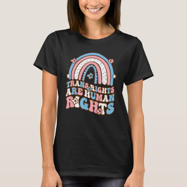 Retro Trans Rights Are Human Rights Conming Out Da T-Shirt (Vorderseite)