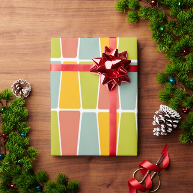 Retro Trapezoiden Geschenkpapier (Feiertagsgeschenk)