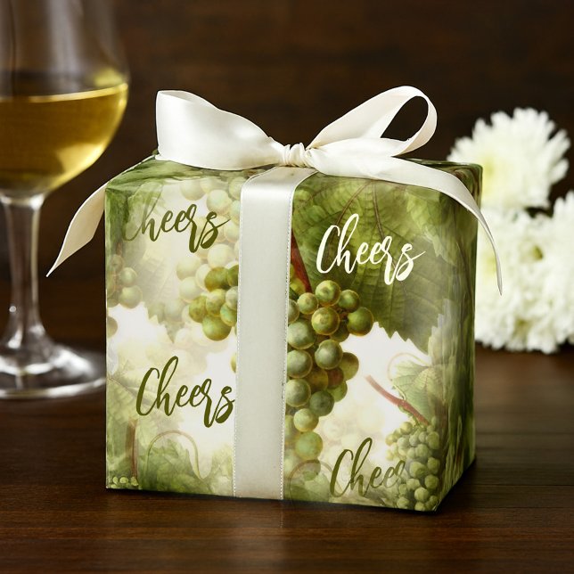 Retro Traube Muster Weinkultur und Erde Geschenkpapier (Gift wrapping paper featuring a wine themed design with vintage grapes. Perfect for a wine lover)