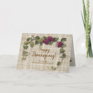 Retro Trauben Erntedank Feiertagskarte