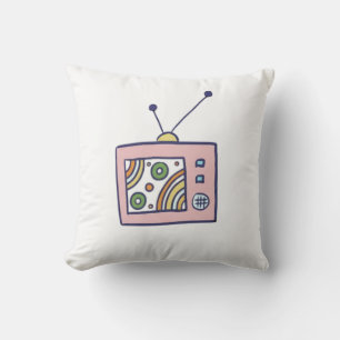 Retro Traumland Süße Vintage TV Kunst Kissen