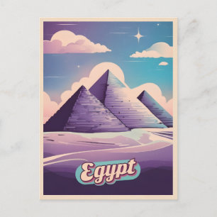 Retro Travel 80er Synthwave Alte Ägyptische Pyrami Postkarte