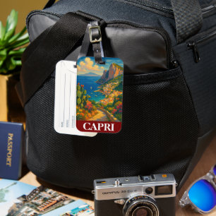 Retro Travel Capri Italien Landschaft Gepäckanhänger