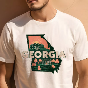 Retro Travel Iconic Georgia Grafik T-Shirt