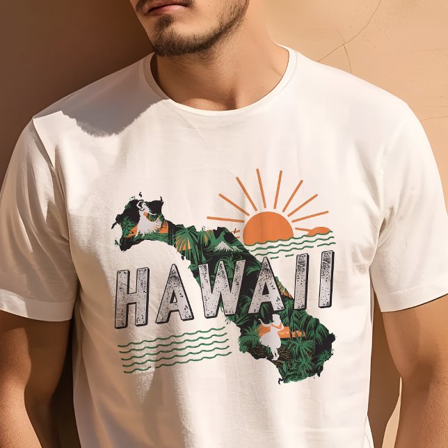 Retro Travel Iconic Hawaii Grafik T-Shirt (Von Creator hochgeladen)