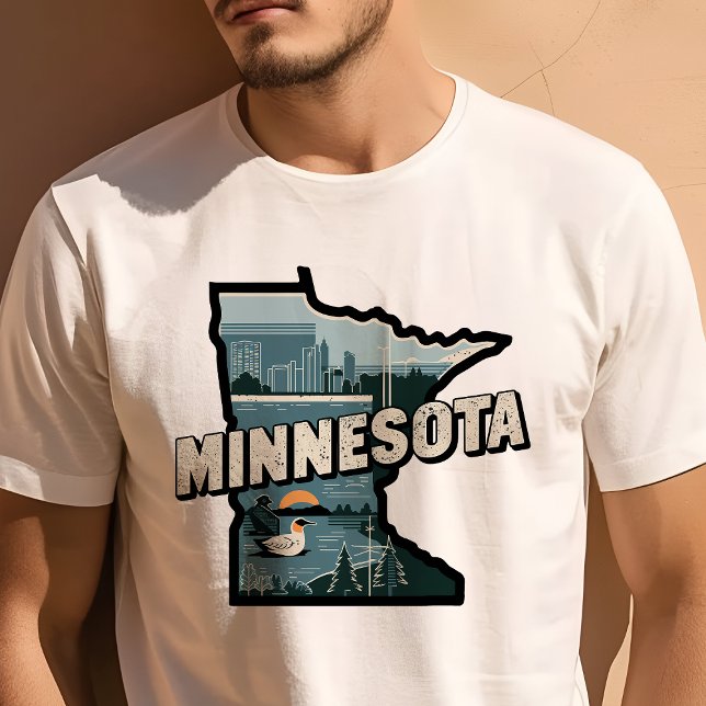 Retro Travel Iconic Minnesota Grafik T-Shirt (Von Creator hochgeladen)