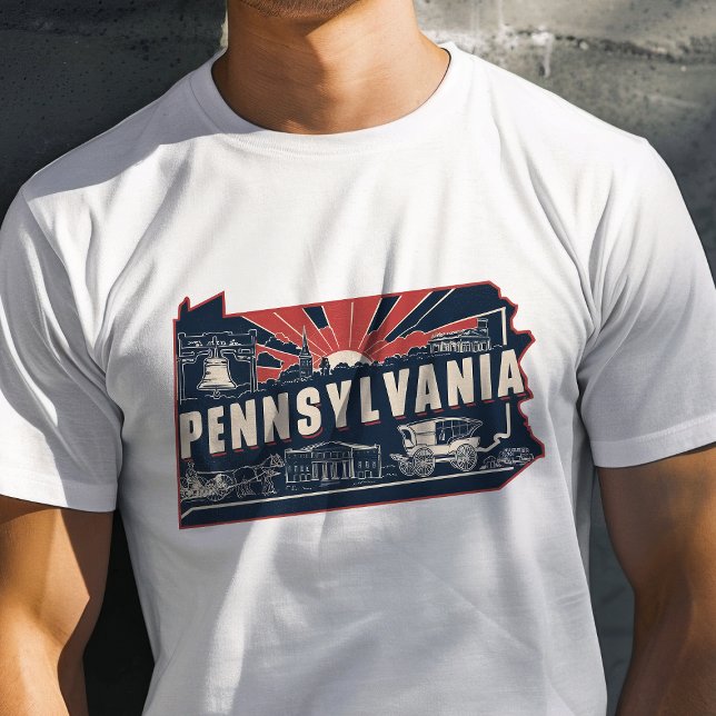 Retro Travel Iconic Pennsylvania Graphic T-Shirt (Von Creator hochgeladen)