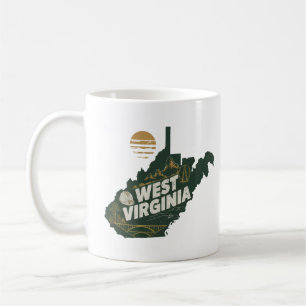 Retro Travel Iconic West Virginia Graphic Kaffeetasse