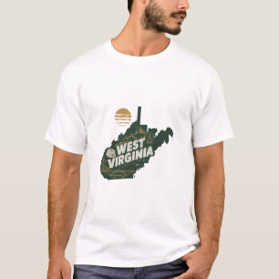 Retro Travel Iconic West Virginia Graphic T-Shirt