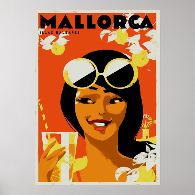 Retro Travel - Mallorca Balearen Spanien Poster (Vorne)