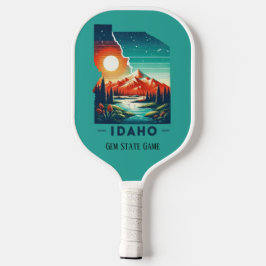 Retro Travel Map of Idaho Staat Pickleball Schläger