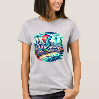 Retro Travel Map US States Vintage USA State Map T-Shirt