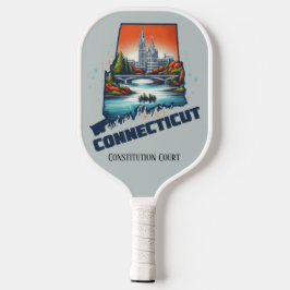 Retro Travel Map zum Connecticut Staat Pickleball Schläger