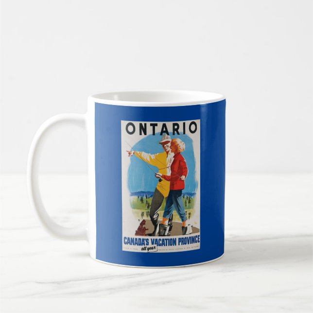 Retro Travel Ontario Poster Kaffeetasse (Links)