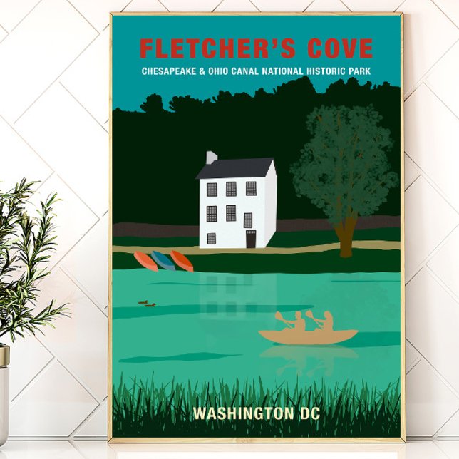Retro Travel Poster Fletcher's Cove Washington DC (Von Creator hochgeladen)