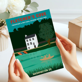Retro Travel Poster Fletcher's Cove Washington DC Dankeskarte