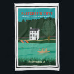 Retro Travel Poster Fletcher's Cove Washington DC Geschirrtuch<br><div class="desc">Dieses Retro-Design Küchentuch mit Fletchers Cove (Fletchers Boathouse) an der Chesapeake & Ohio Canal National Historic Sehenswürdigkeit in Washington DC. Es ist perfekt für jeden, der an den Wochenenden Bootfahren und auf dem alten Kanal und auf dem Schleppweg verbracht hat.</div>