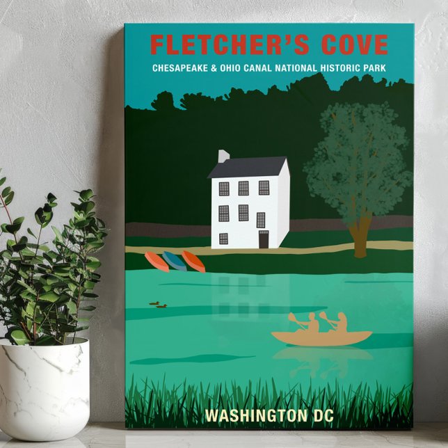 Retro Travel Poster Fletcher's Cove Washington DC Leinwanddruck (Von Creator hochgeladen)