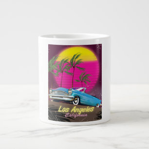 Retro Travel Print von Los Angeles 1980s Jumbo-Tasse